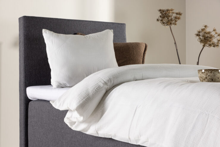 Mesa – Single Bed – Gris foncé, Champagne – 200 x 66 x 90 cm