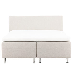 Mesa – Double Bed – Beige, Argenté – 200 x 66 x 180 cm