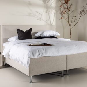 Mesa – Double Bed – Beige, Argenté – 200 x 66 x 180 cm