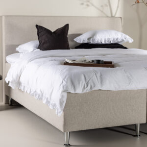 Mesa – Double Bed – Beige, Argenté – 200 x 66 x 180 cm