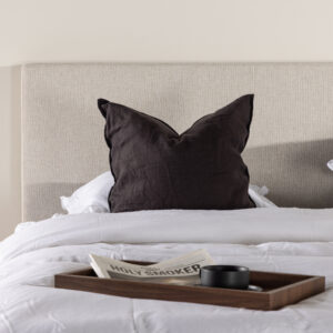 Mesa – Double Bed – Beige, Argenté – 200 x 66 x 180 cm
