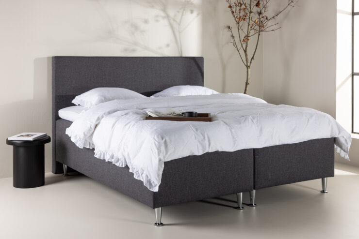 Mesa – Double Bed – Gris foncé, Champagne – 200 x 66 x 180 cm