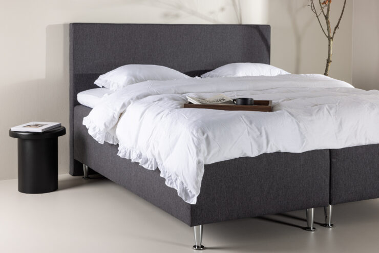 Mesa – Double Bed – Gris foncé, Champagne – 200 x 66 x 180 cm