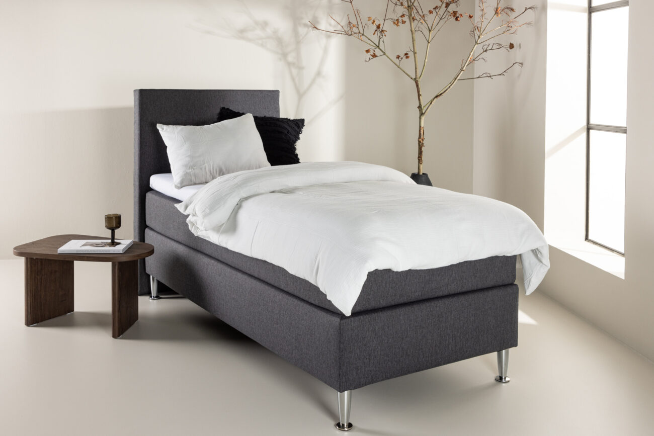 Toledo – Single Bed – Gris foncé, Champagne – 200 x 66 x 90 cm