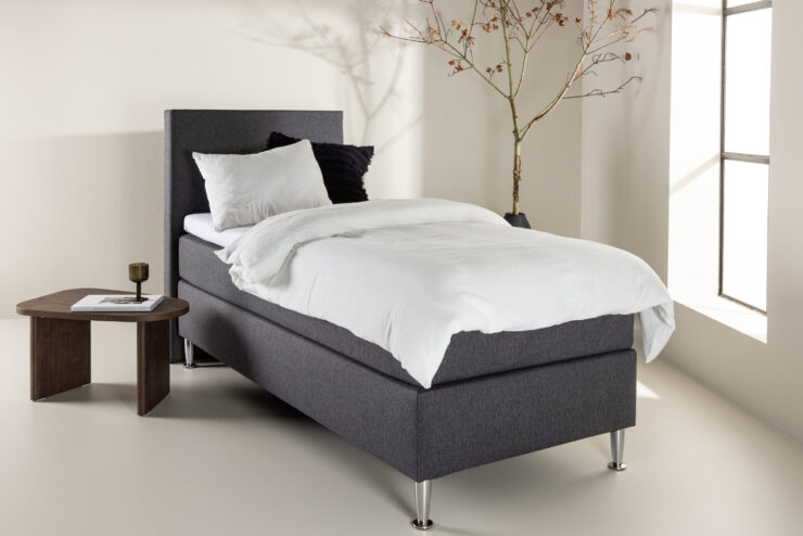 Toledo – Single Bed – Gris foncé, Champagne – 200 x 66 x 90 cm