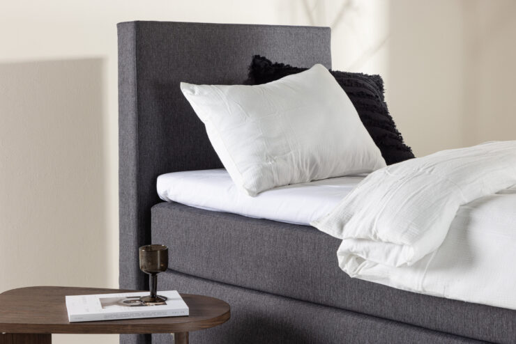 Toledo – Single Bed – Gris foncé, Champagne – 200 x 66 x 90 cm
