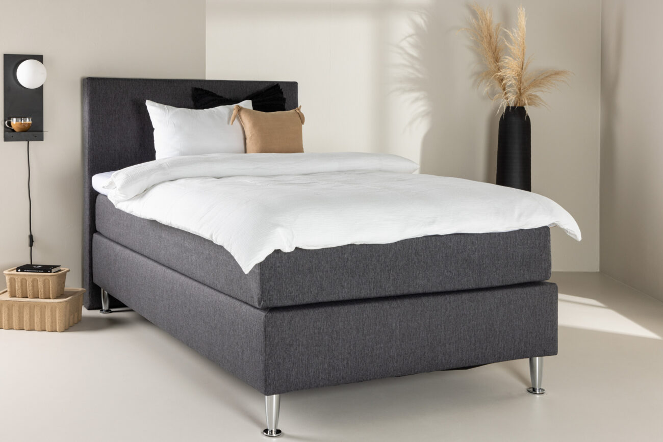 Toledo – Single Bed – Gris foncé, Champagne – 200 x 66 x 120 cm