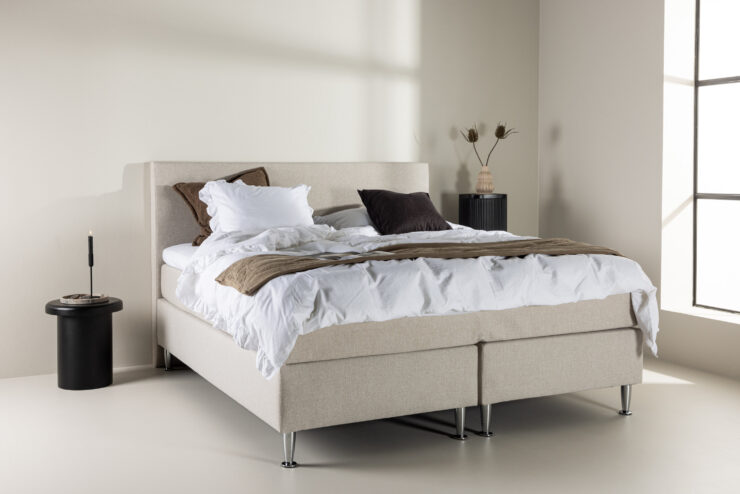 Toledo – Double Bed – Beige, Champagne – 200 x 66 x 180 cm