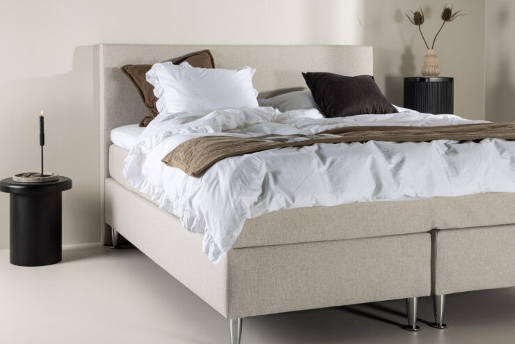 Toledo – Double Bed – Beige, Champagne – 200 x 66 x 180 cm