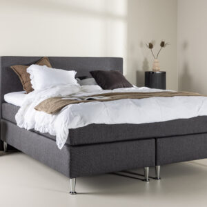 Toledo – Double Bed – Gris foncé, Champagne – 200 x 66 x 180 cm
