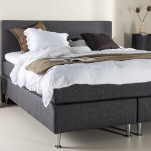 Toledo – Double Bed – Gris foncé, Champagne – 200 x 66 x 180 cm