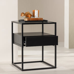 Fortaleza – Table d&rsquo;appoint – Noir – 40 x 40 cm