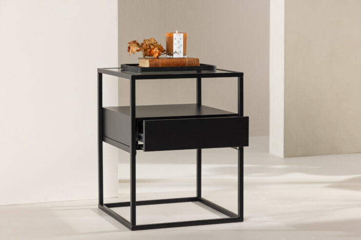 Fortaleza – Table d'appoint – Noir – 40 x 40 cm
