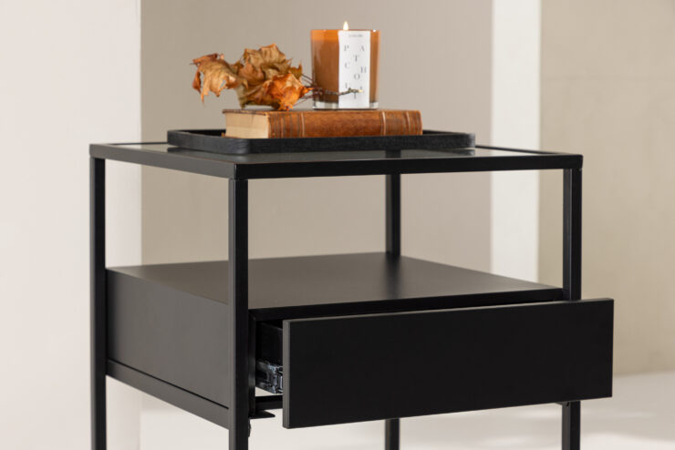 Fortaleza – Table d'appoint – Noir – 40 x 40 cm