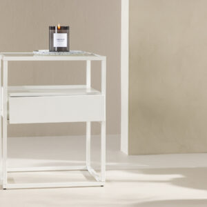Fortaleza – Table d&rsquo;appoint – Blanc – 40 x 40 cm