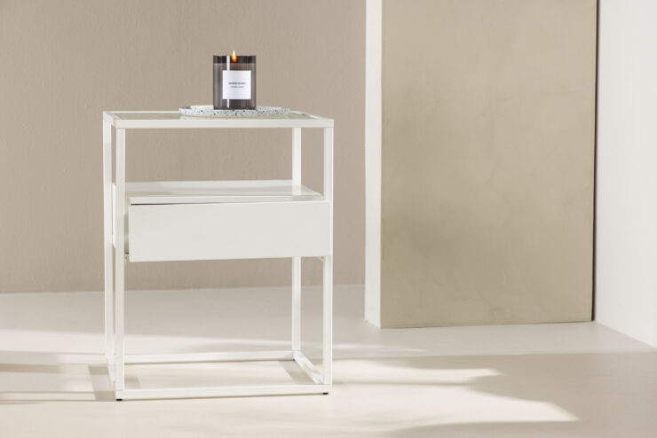 Fortaleza – Table d'appoint – Blanc – 40 x 40 cm