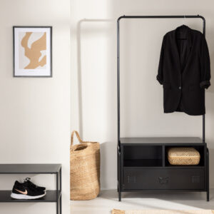 Quito – Porte-manteau – Noir – 40 x 175 x 100 cm