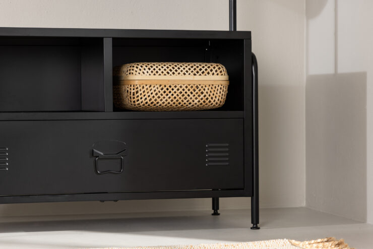 Quito – Porte-manteau – Noir – 40 x 175 x 100 cm