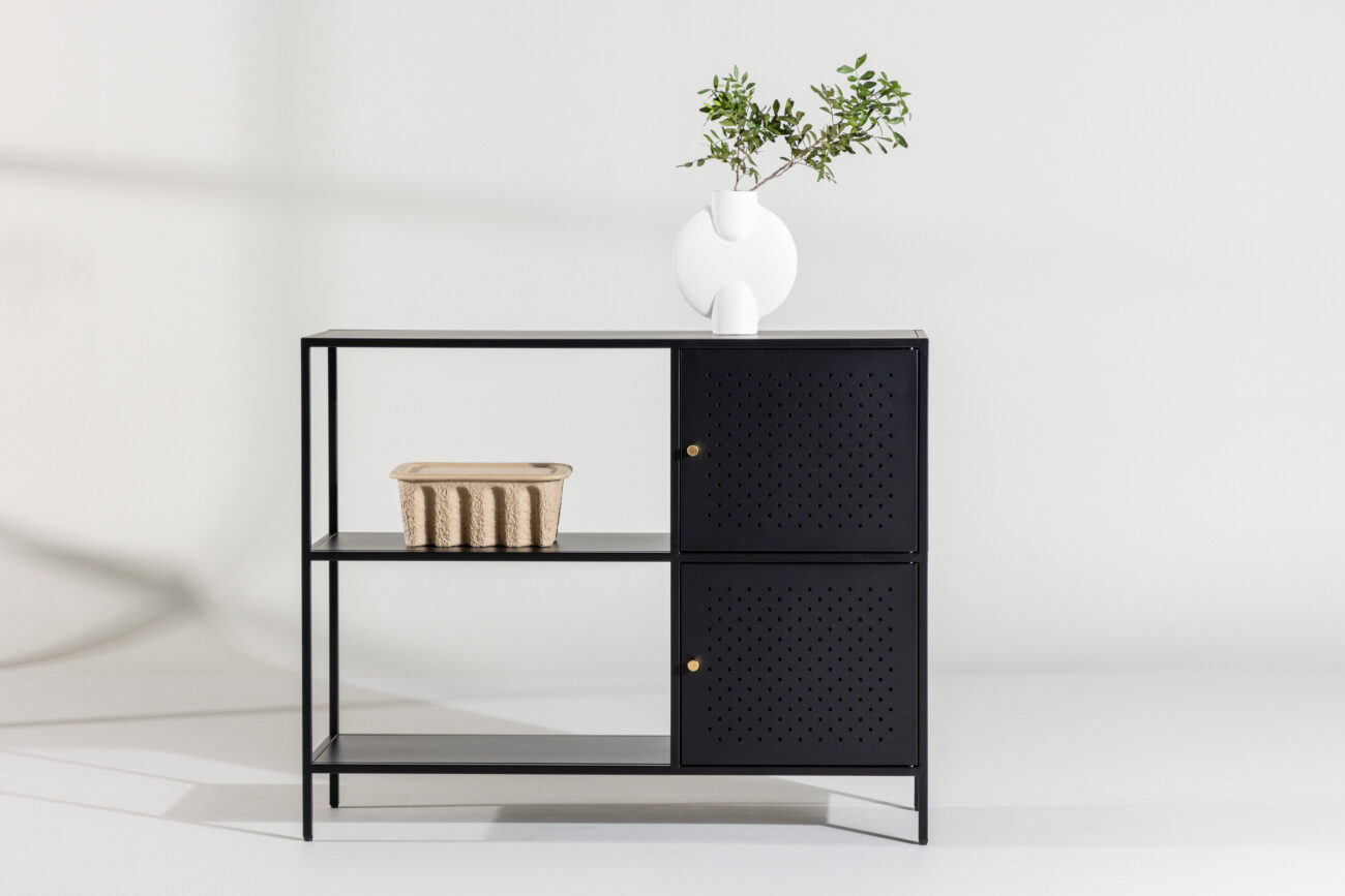 Salta – Meuble de rangement – Noir – 30 x 75 x 100 cm