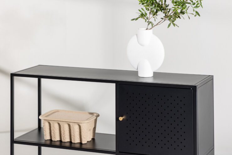 Salta – Meuble de rangement – Noir – 30 x 75 x 100 cm