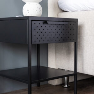 Sacramento – Table de chevet – Noir – 40 x 40 cm
