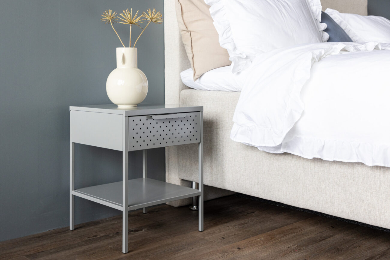 Sacramento – Table de chevet – Gris clair – 40 x 40 cm