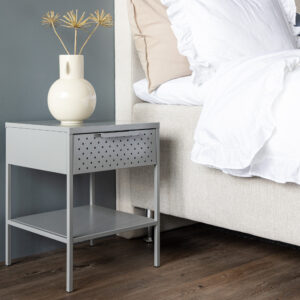 Sacramento – Table de chevet – Gris clair – 40 x 40 cm
