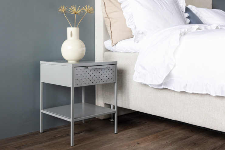 Sacramento – Table de chevet – Gris clair – 40 x 40 cm