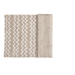 Philippa – Tapis de bain – Sable, Blanc – 90 x 60 cm