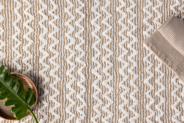 Philippa – Tapis de bain – Sable, Blanc – 90 x 60 cm