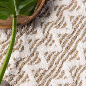 Philippa – Tapis de bain – Sable, Blanc – 90 x 60 cm
