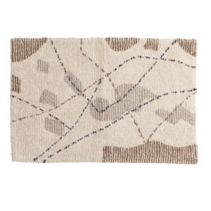Paul – Tapis de bain – Gris, Ivoire, Marron – 90 x 60 cm