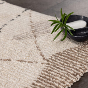 Paul – Tapis de bain – Gris, Ivoire, Marron – 90 x 60 cm