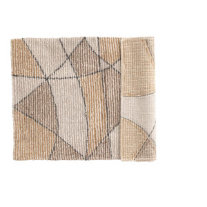 Loui – Tapis de bain – Gris, Ivoire, Sable – 90 x 60 cm