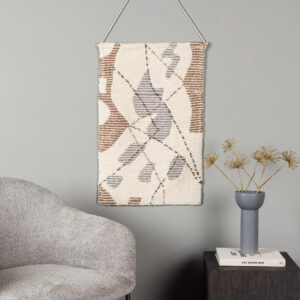 Liam – Décoration murale – Gris, Ivoire, Marron – 80 x 50 cm
