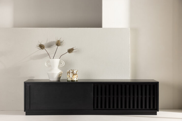 Lugo – Meuble TV – Noir – 40 x 45 x 180 cm