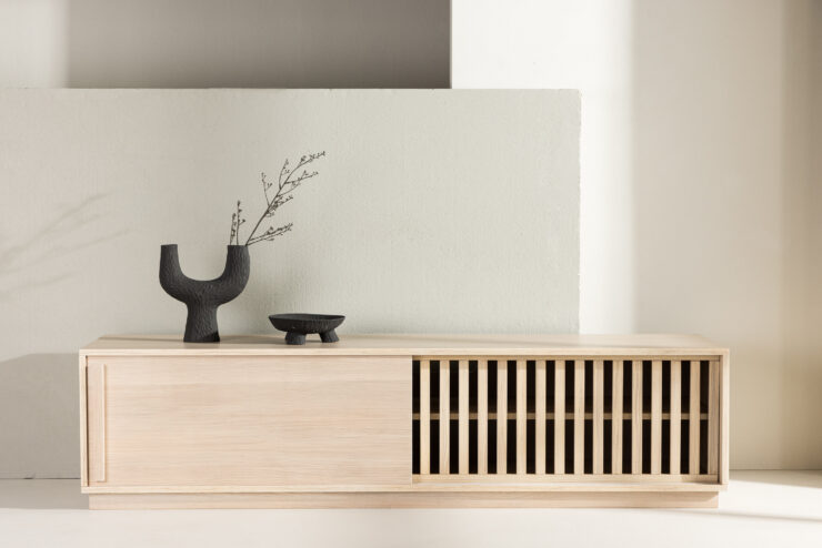 Lugo – Meuble TV – Blanchi – 40 x 45 x 180 cm