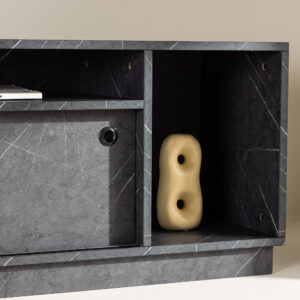 Girona – Meuble TV – Noir – 40 x 50 x 180 cm