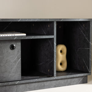 Girona – Meuble TV – Noir – 40 x 50 x 180 cm