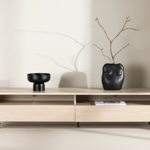 Navarra – Meuble TV – Noir, Blanchi – 40 x 40 x 180 cm