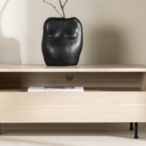Navarra – Meuble TV – Noir, Blanchi – 40 x 40 x 180 cm