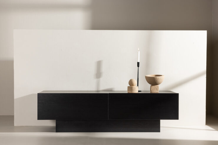 Cuenca – Meuble TV – Noir – 47 x 45 x 160 cm