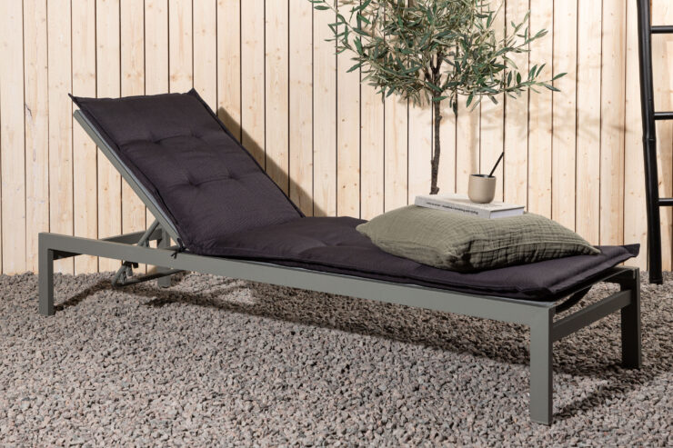 Hanna – Cushion Sun Lounge – Gris foncé – 193 x 6 x 60 cm