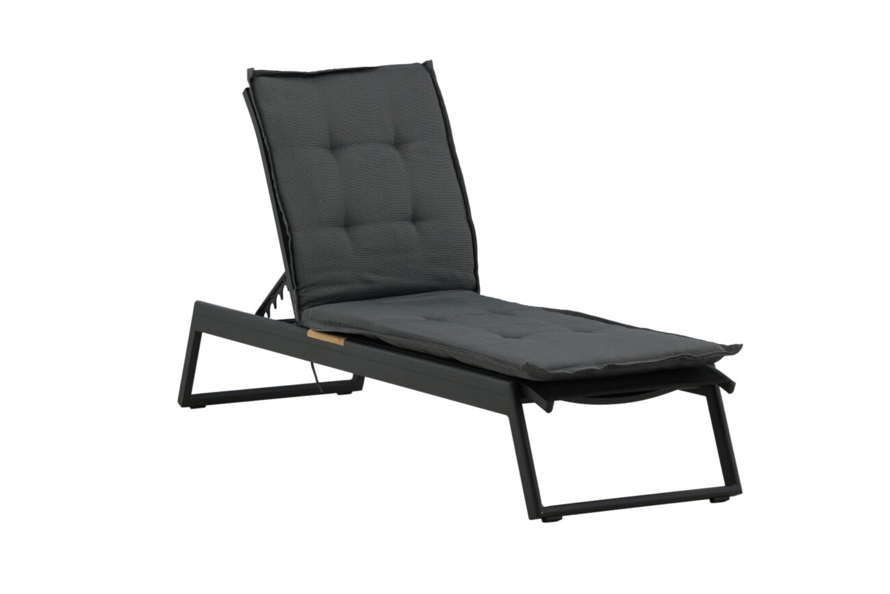 Hanna – Cushion Sun Lounge – Gris, Gris foncé – 193 x 6 x 60 cm