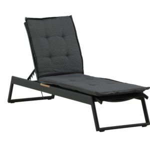 Hanna – Cushion Sun Lounge – Gris, Gris foncé – 193 x 6 x 60 cm