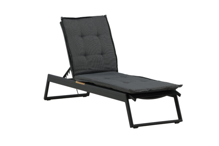 Hanna – Cushion Sun Lounge – Gris, Gris foncé – 193 x 6 x 60 cm