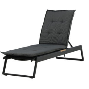 Hanna – Cushion Sun Lounge – Gris, Gris foncé – 193 x 6 x 60 cm
