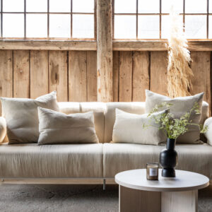 Öckerö – Canapé 3 places – Beige, Blanc – 91 x 80 x 237 cm