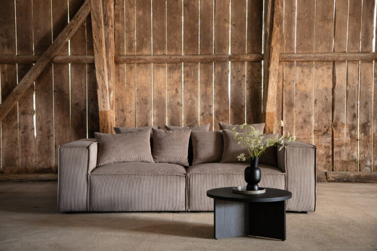 Gillholmen – Canapé 3 places – Noir, Marron – 116 x 80 x 232 cm