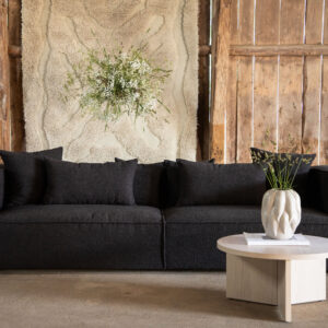 Gillholmen – Canapé 3 places – Noir, Gris foncé – 114 x 62 x 284 cm